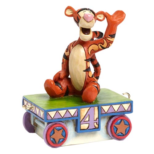 Disney Traditions Winnie the Pooh Tigger Birthday Train Car 4 Statue